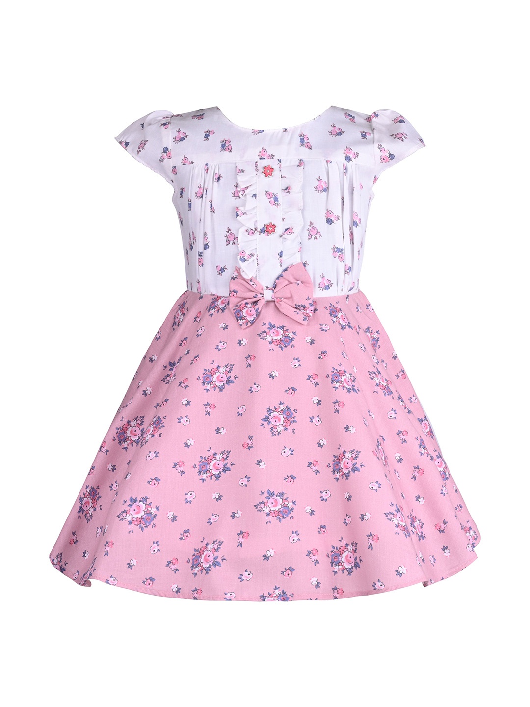 

Wish Karo Girls Floral Printed Fit & Flare Dress, Pink