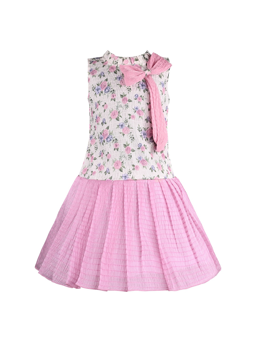 

Wish Karo Girls Floral Print Fit & Flare Dress, Pink