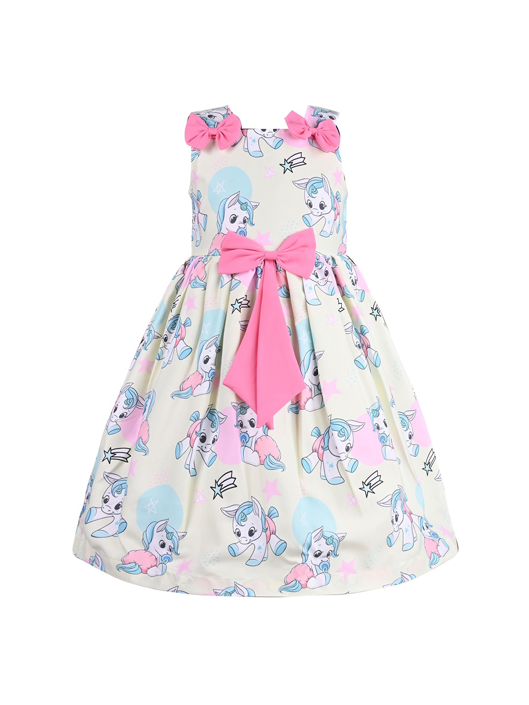 

Wish Karo Print Satin Fit & Flare Dress, Yellow