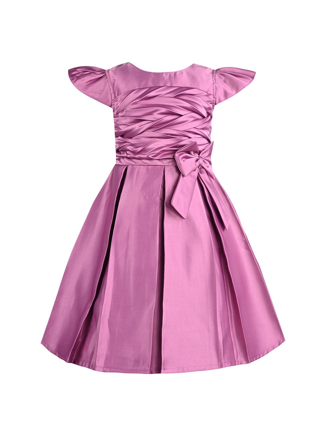 

Wish Karo Girls Round Neck Fit & Flare Knee Length Dress, Purple