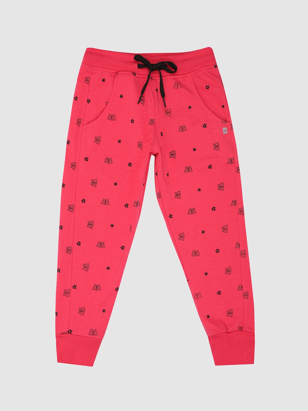

Bodycare Girls Printed Regular Fit Cotton Joggers, Pink