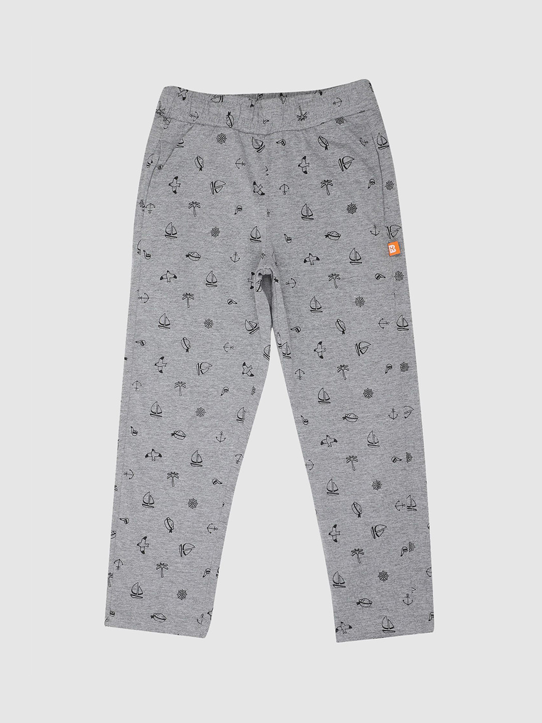 

Bodycare Boys Printed Cotton Track Pant, Grey