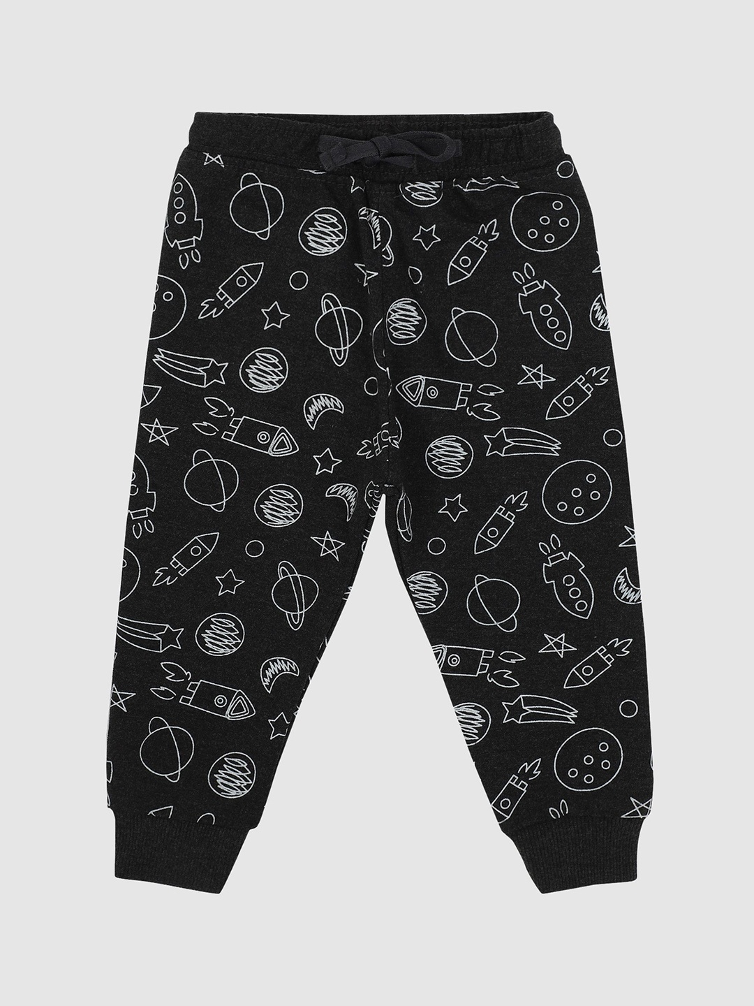 

Bodycare Boys Printed Regular Fit Cotton Joggers, Grey