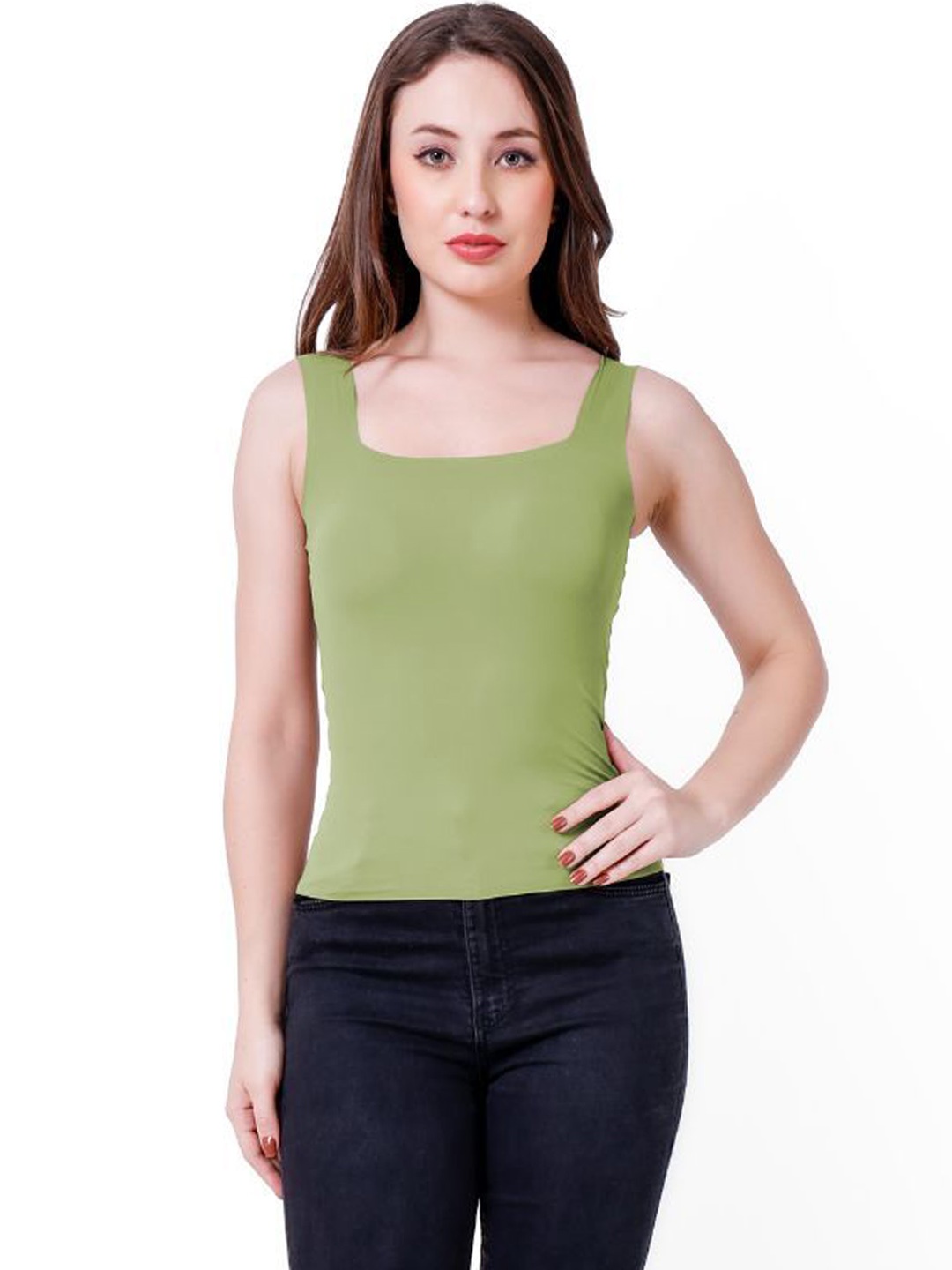 

CareDone Women Lightly Removable Padded No Trace Camisole, Green