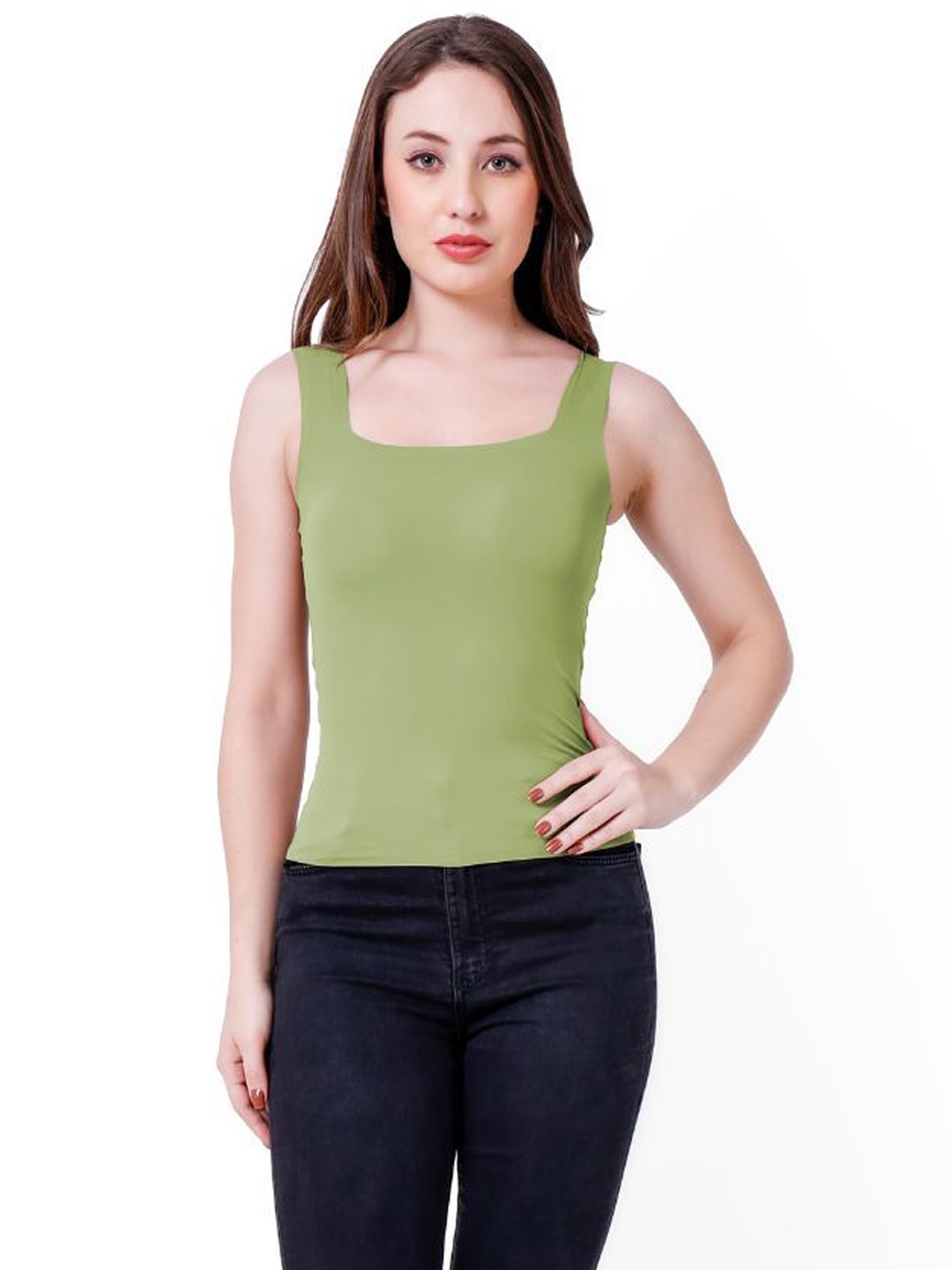 

CareDone Women Lightly Removable Padded No Trace Camisole, Green