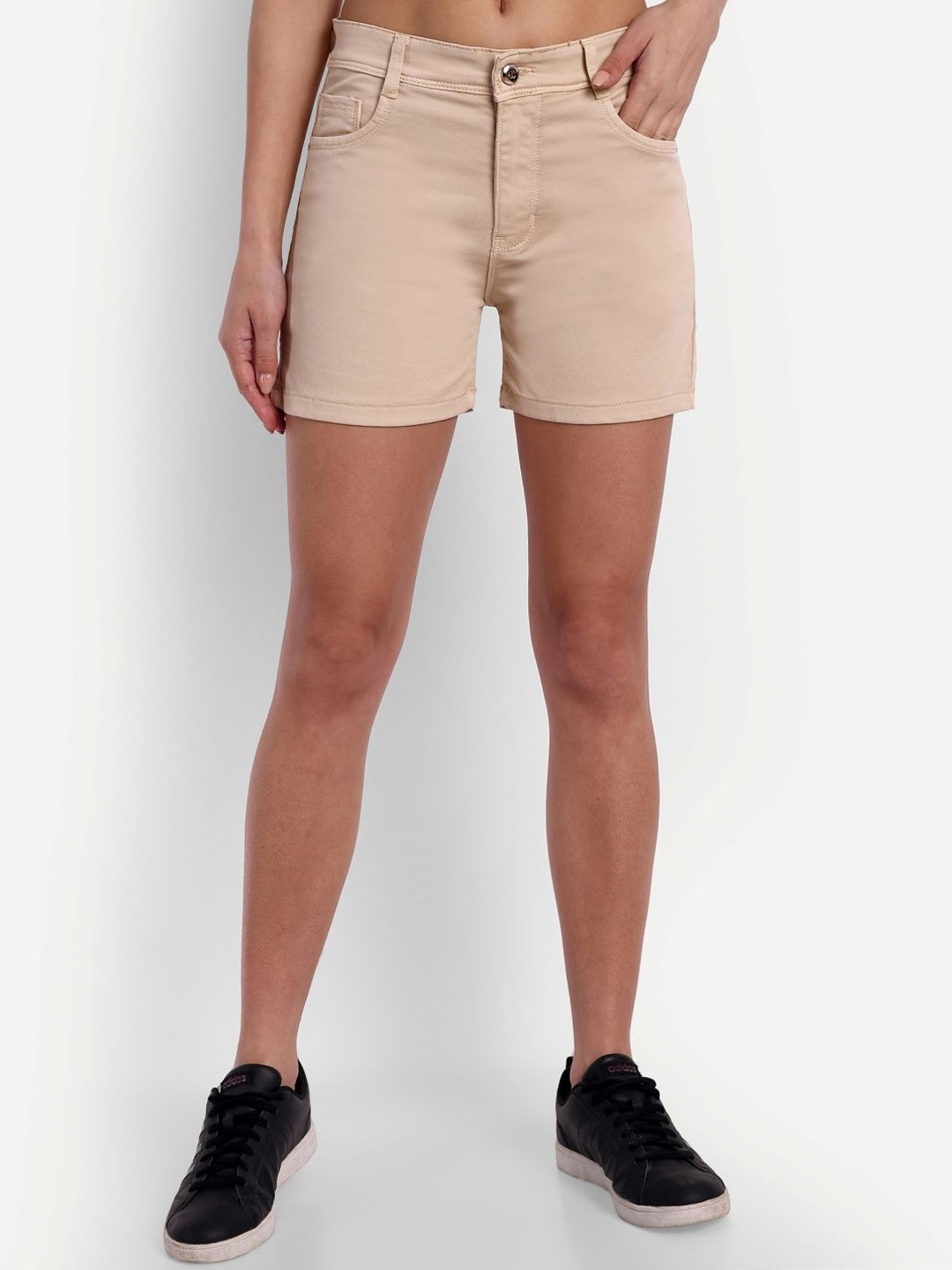 

Blue Ronin Women High-Rise Denim Denim Shorts, Beige