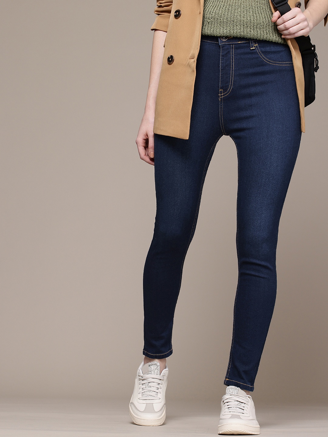 

The Roadster Life Co. Women Super Skinny Fit High-Rise Stretchable Jeans, Blue