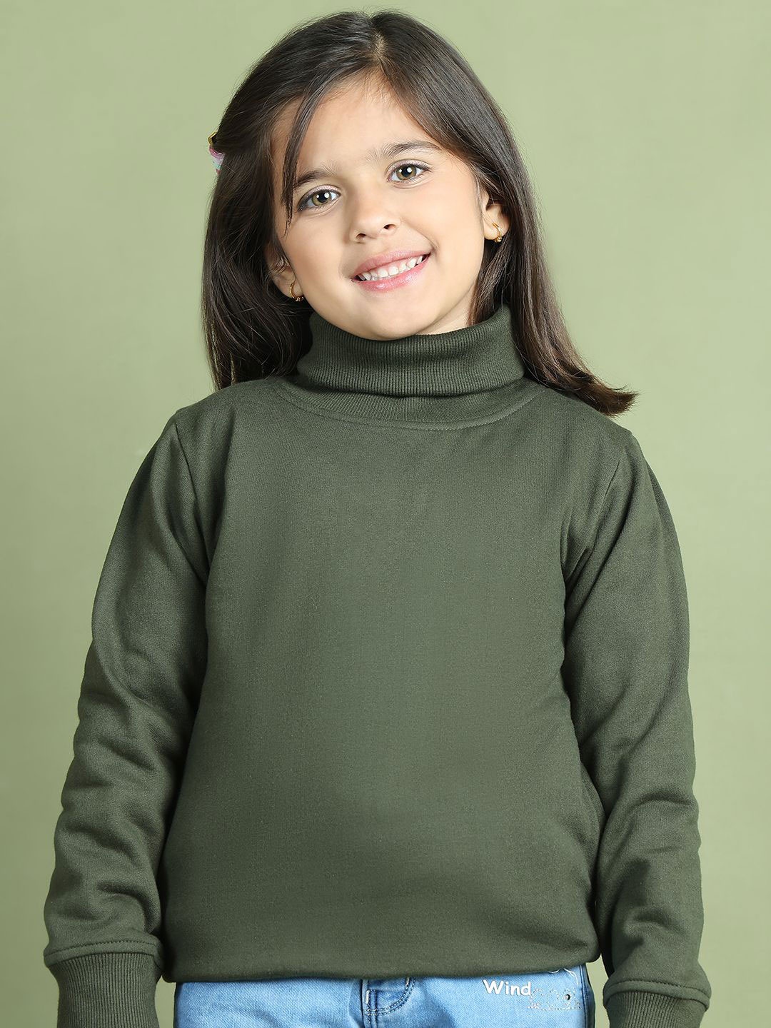 

MINI & MING Girls Long Sleeves Sweatshirt, Olive