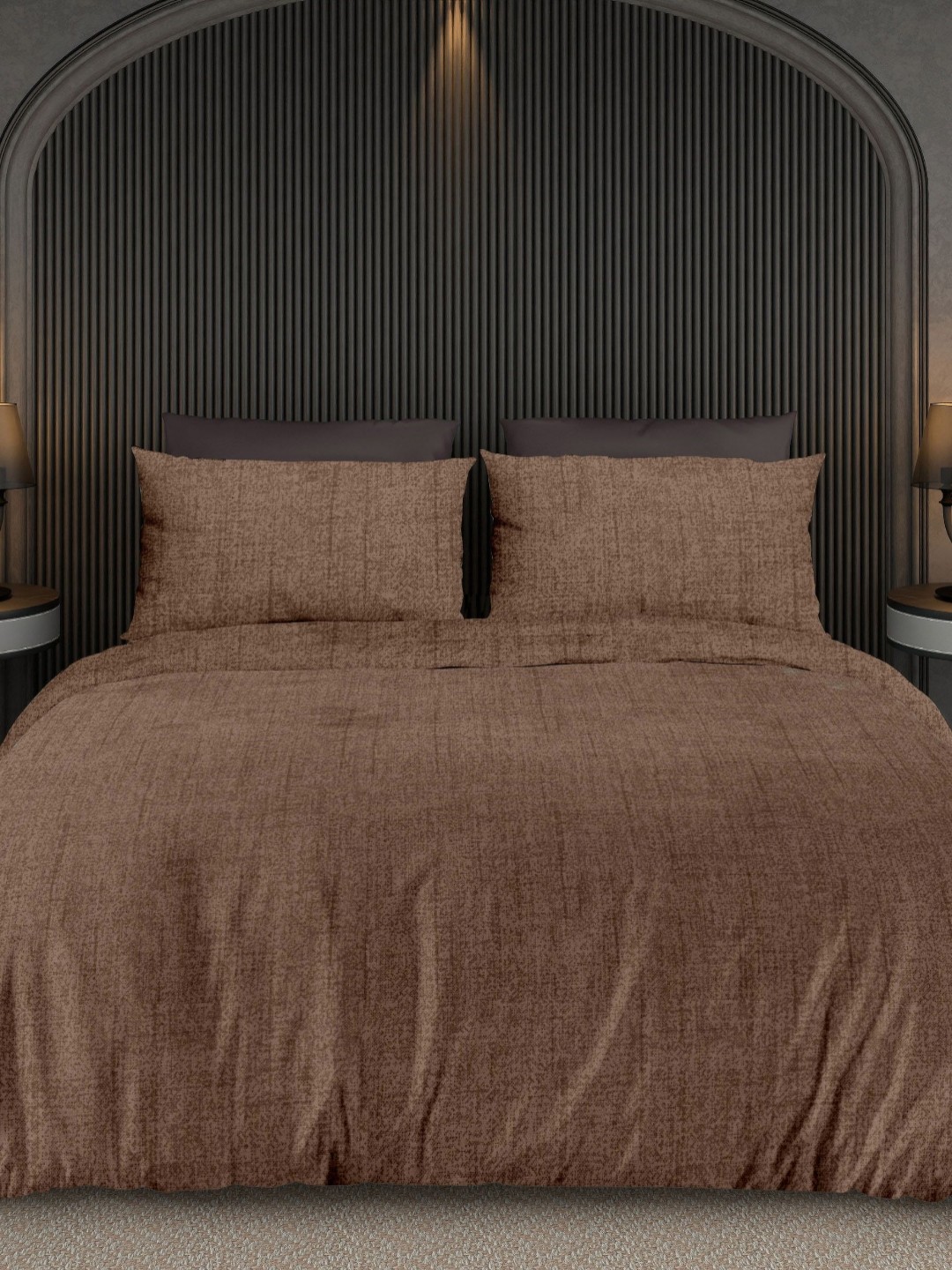 

Ariana Brown 210 TC Cotton King Bedsheet Set 2.70 m x 2.70 m