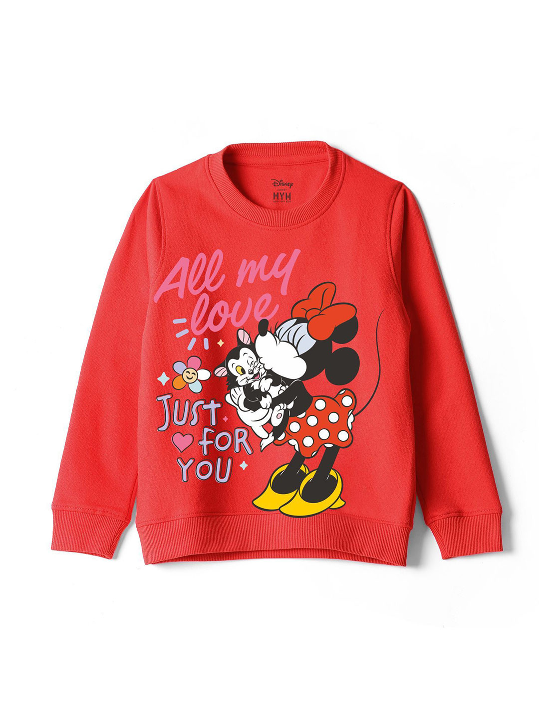 

Wear Your Mind Girls Printed Round Neck Sweatshirt, Red