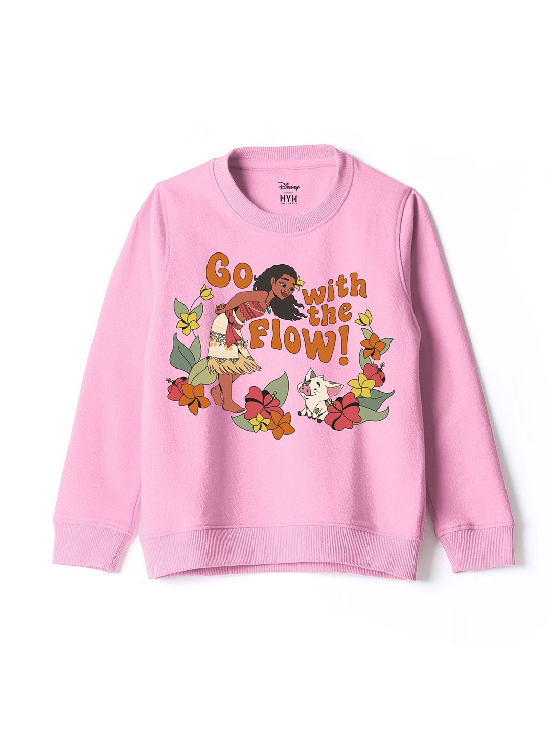 

Wear Your Mind Girls Graphic Printed Pure Cotton Sweatshirt, Pink