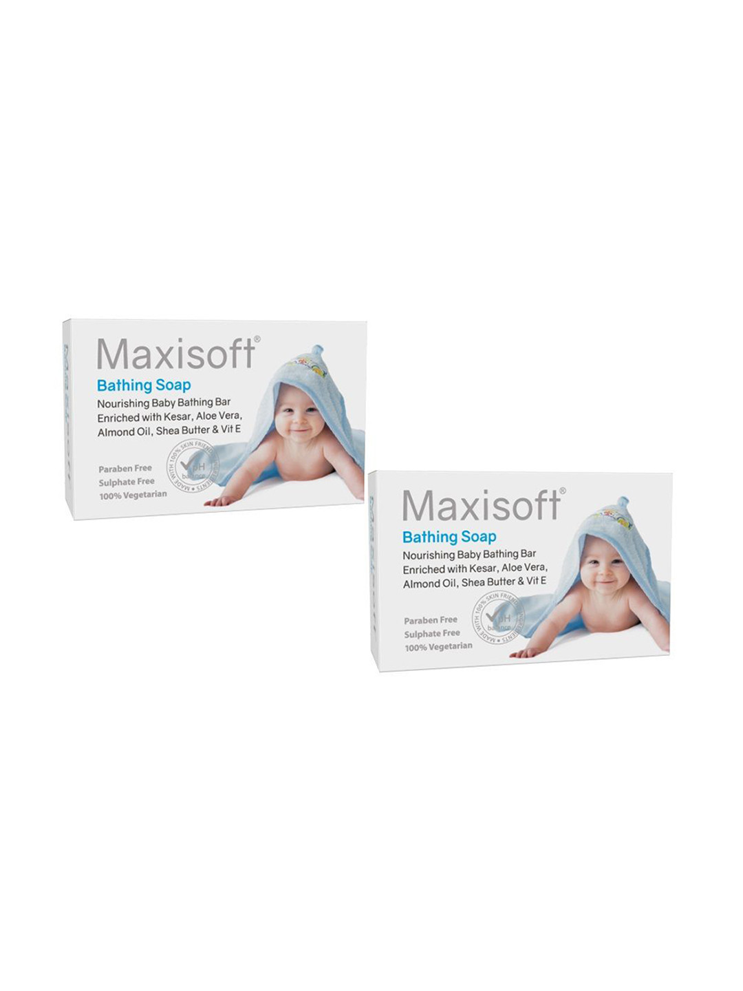 

Maxisoft Set Of 2 Baby Bathing Soap With Olive Oil & Vitamin E- 75 g Each, White