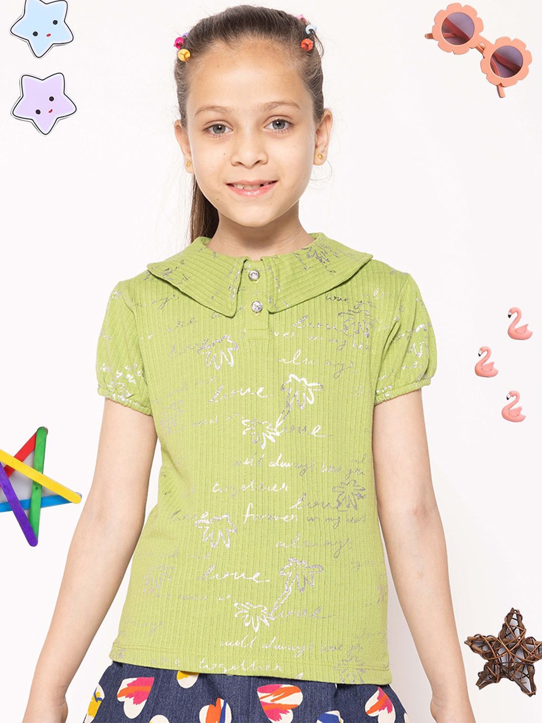 

PAMPOLINA Print Top, Purple