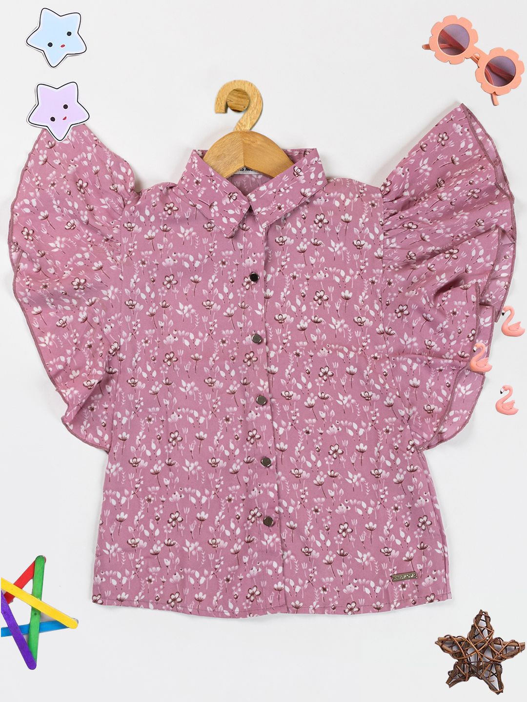 

PAMPOLINA Print Top, Pink