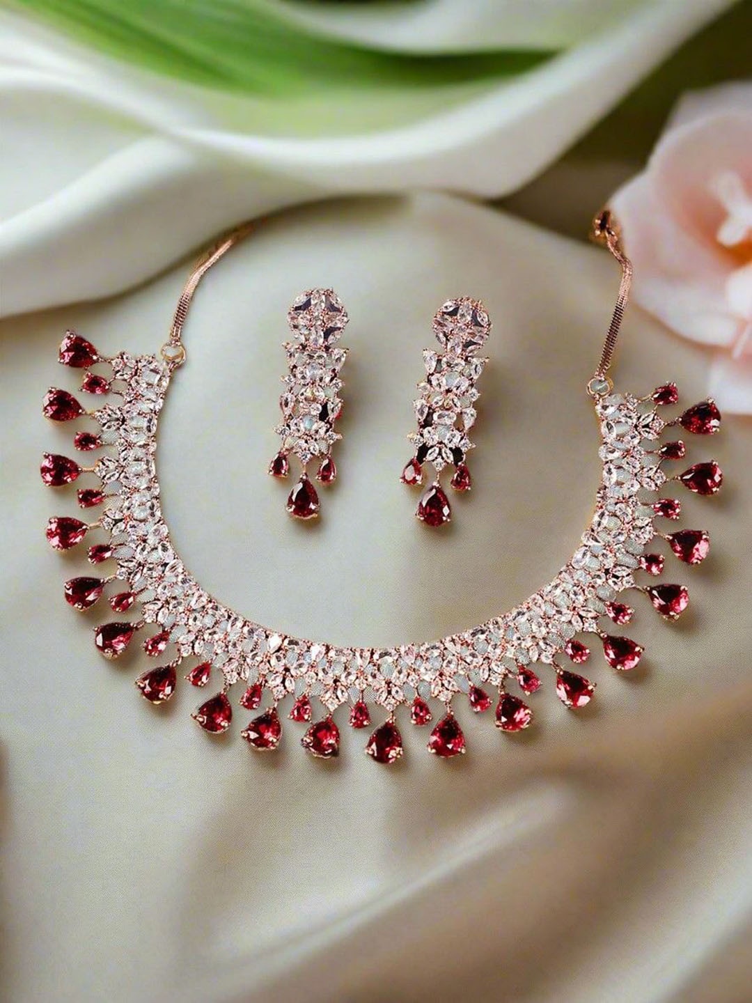 

Jazz and Sizzle Rose Gold-Plated AD-Studded Jewellery Set