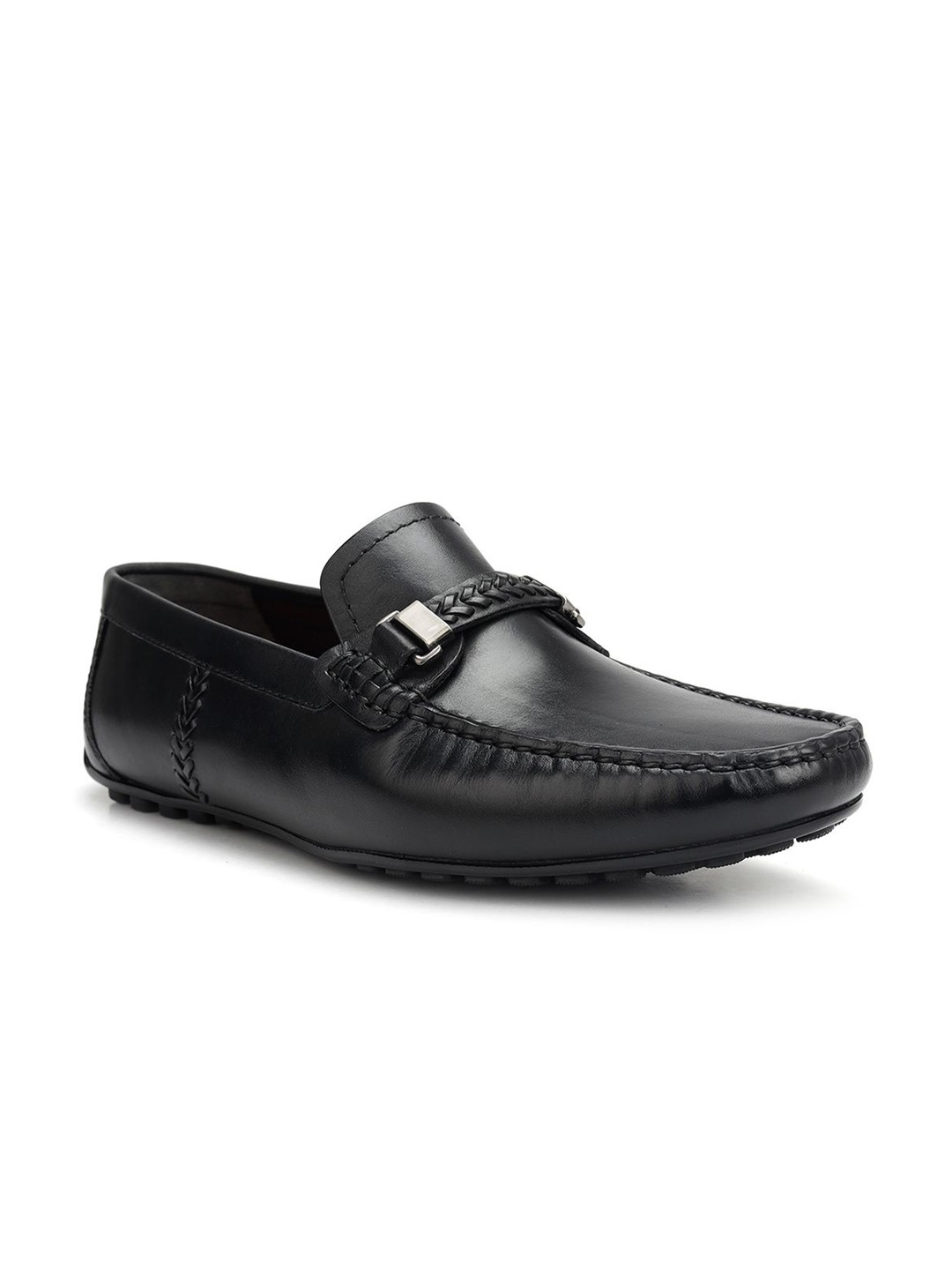 

ROSSO BRUNELLO Men Leather Formal Loafers, Black