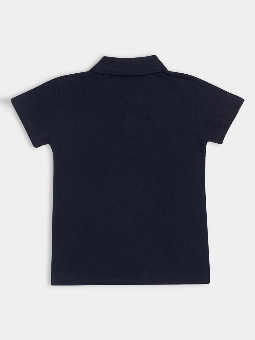 

PAMPOLINA Girls Polo Collar Typography Printed Cotton Casual T-shirt, Navy blue