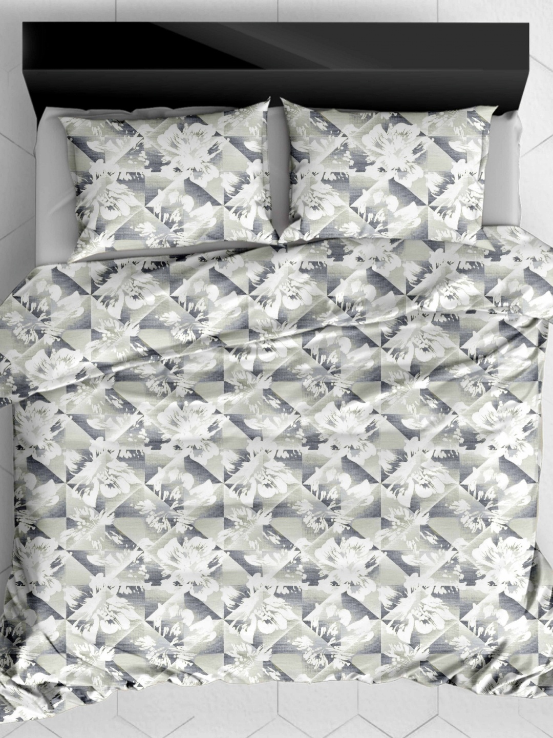 

Ariana Grey & White Floral Printed Cotton 180 TC Single Bedsheet Set 2.25 m x 1.5 m