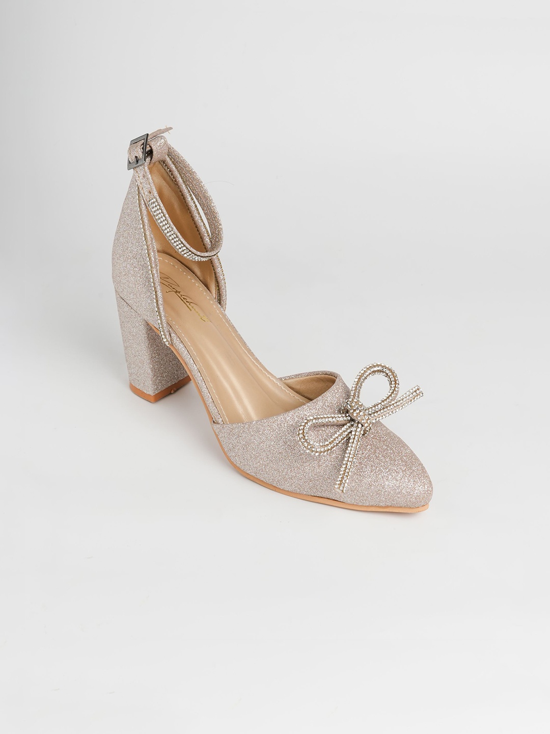 

PURPLEHUNT Women Block Heeled Sandals, Gold