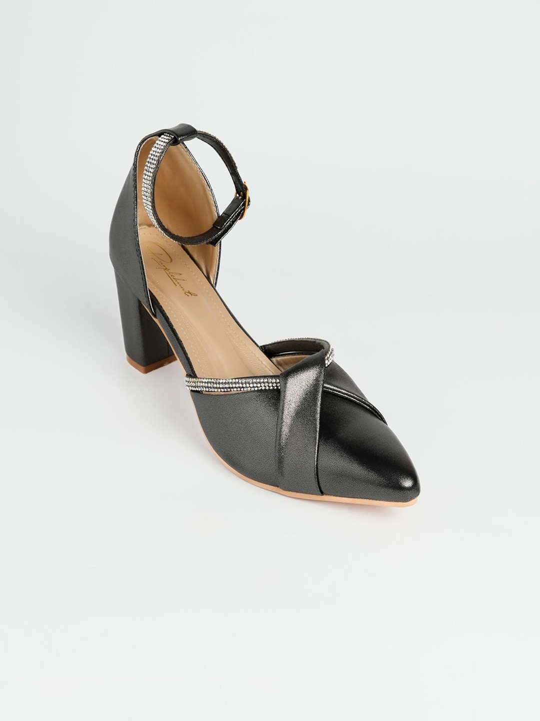 

PURPLEHUNT PU Slim Heeled Sandals, Black