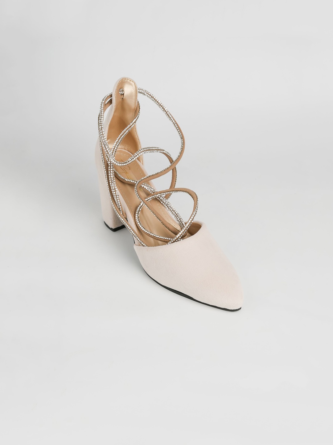 

PURPLEHUNT PU Slim Heel Sandals, White