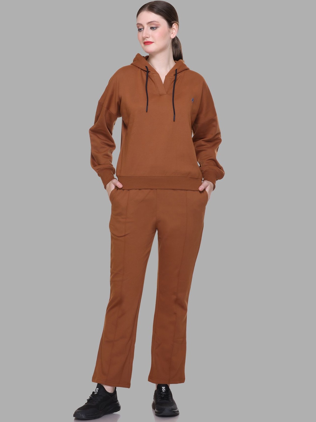 

BAESD Women Fleece Tracksuit, Brown