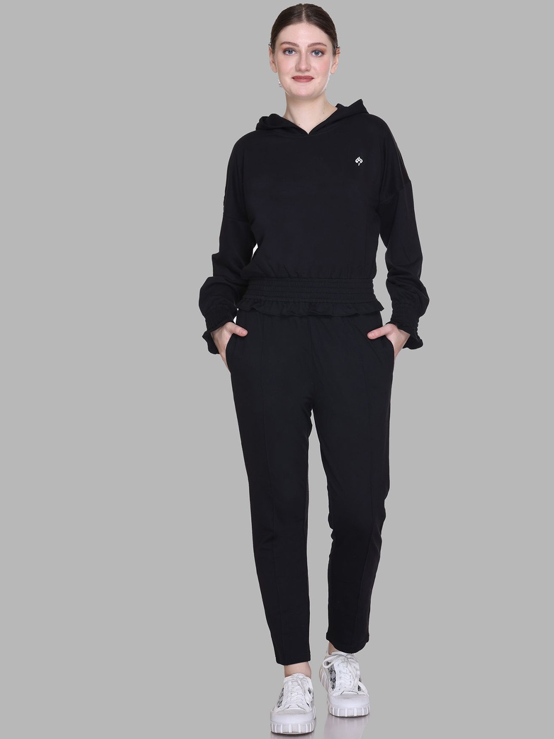 

BAESD Women Mid-Rise Tracksuit, Black