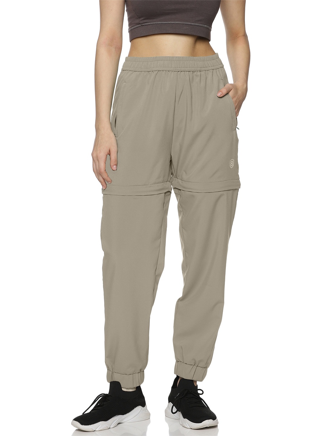 

DOMIN8 Women Detachable Mid-Rise Rapid-Dry Track pant, Beige