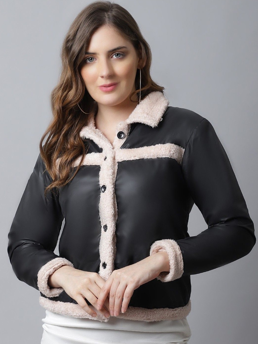 

JAKANARY Women Floral Colourblocked Polyester Crop Outdoor Tailored Jacket, Multi