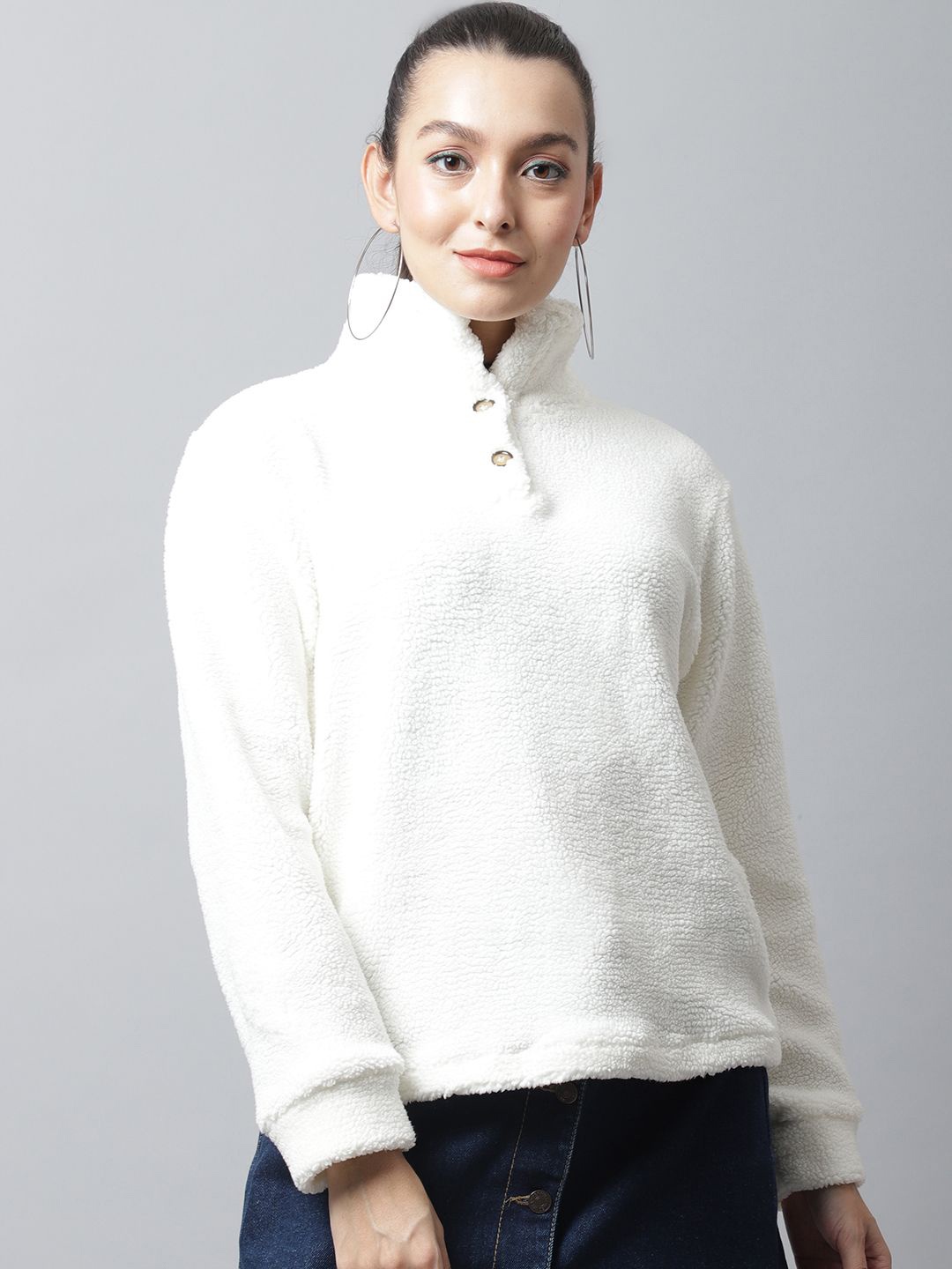 JAKANARY Women Polyester Crop Outdoor Tailored Jacket, White