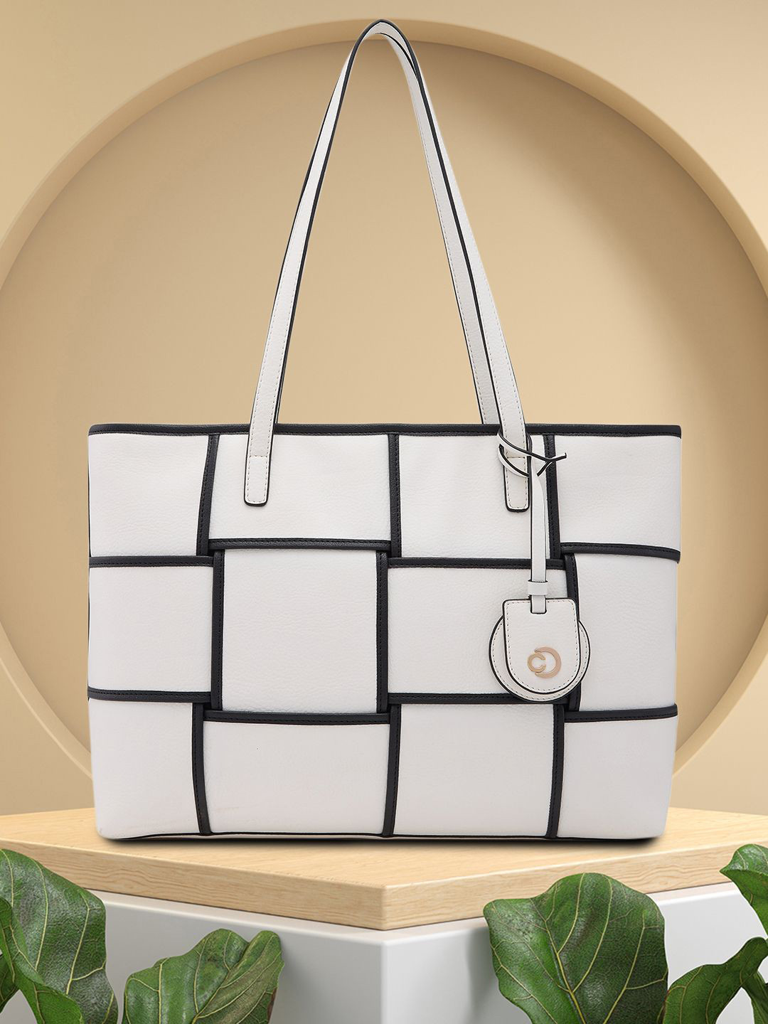 

Caprese Women Textured Structured Shoulder Bag, White