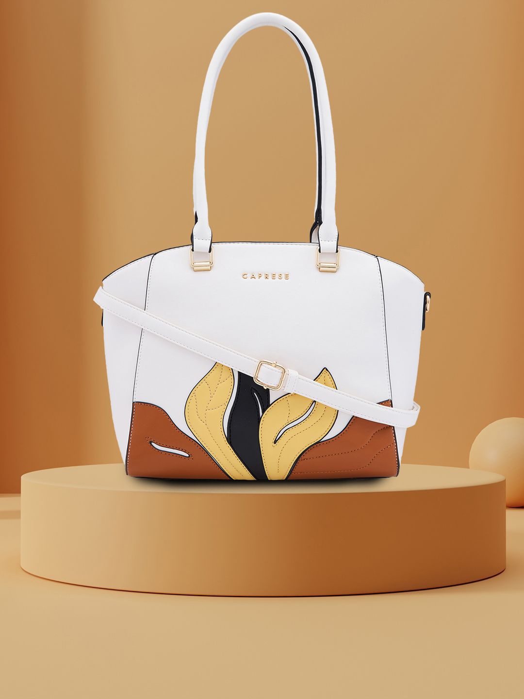 

Caprese Women Textured Structured Shoulder Bag, White