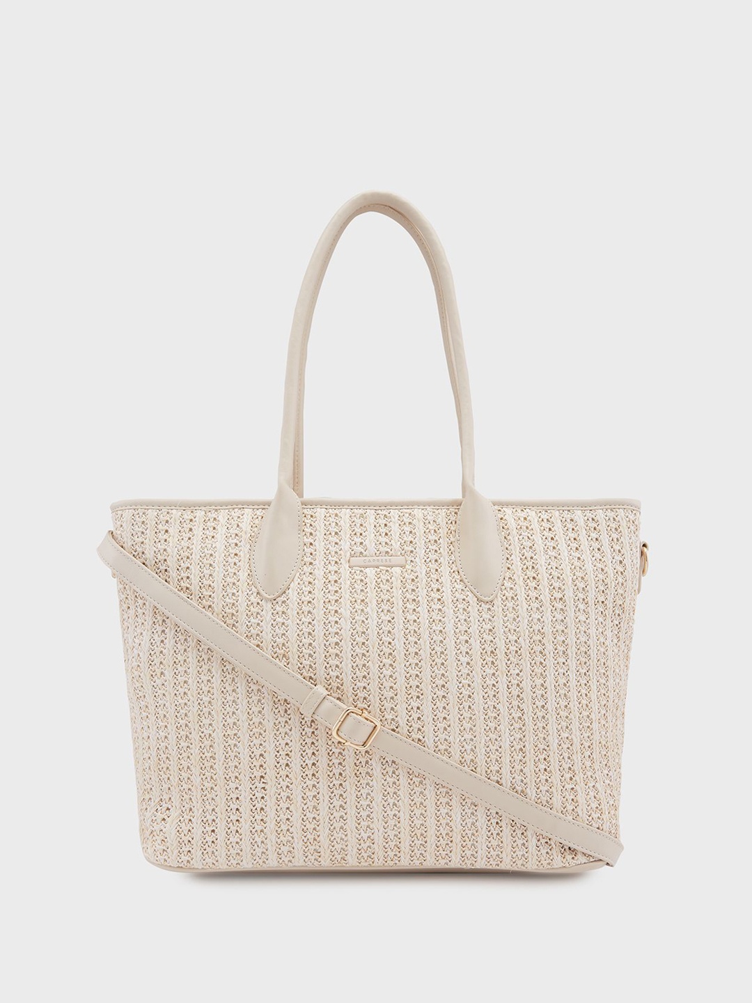 

Caprese Women Textured Structured Shoulder Bag, Beige