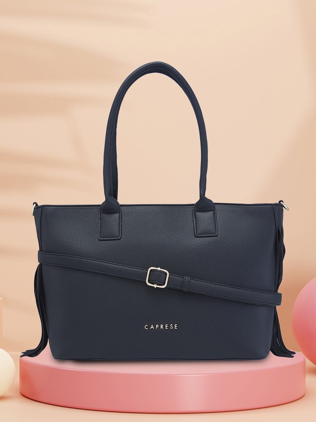 

Caprese Women Solid Structured Shoulder Bag, Black