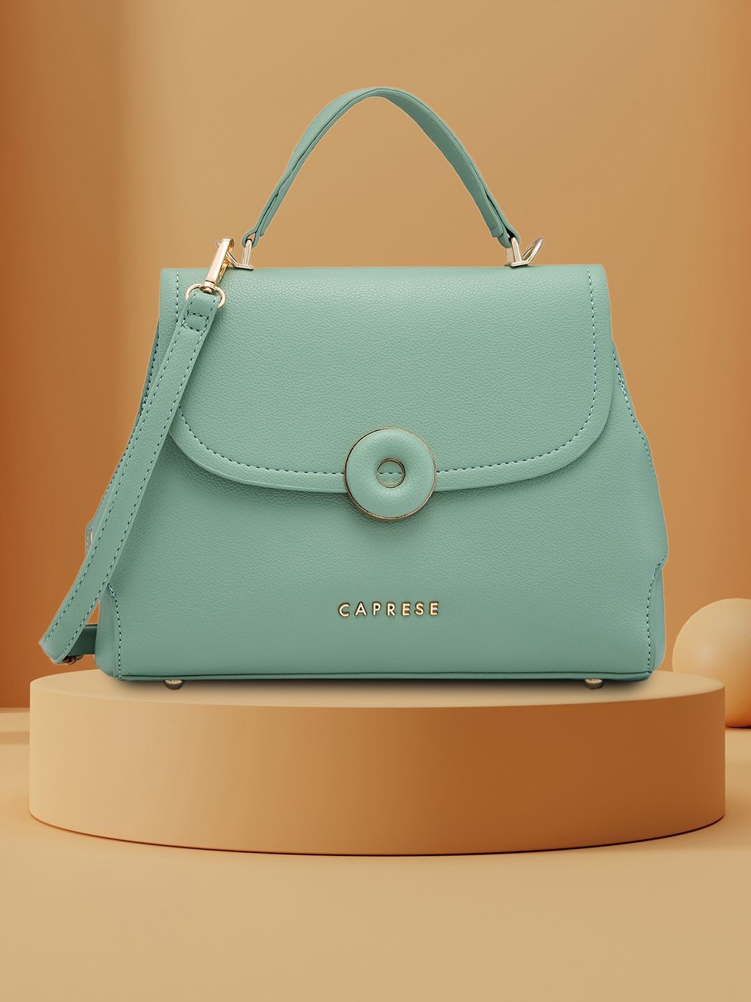 

Caprese Women Solid Structured Satchel Bag, Green
