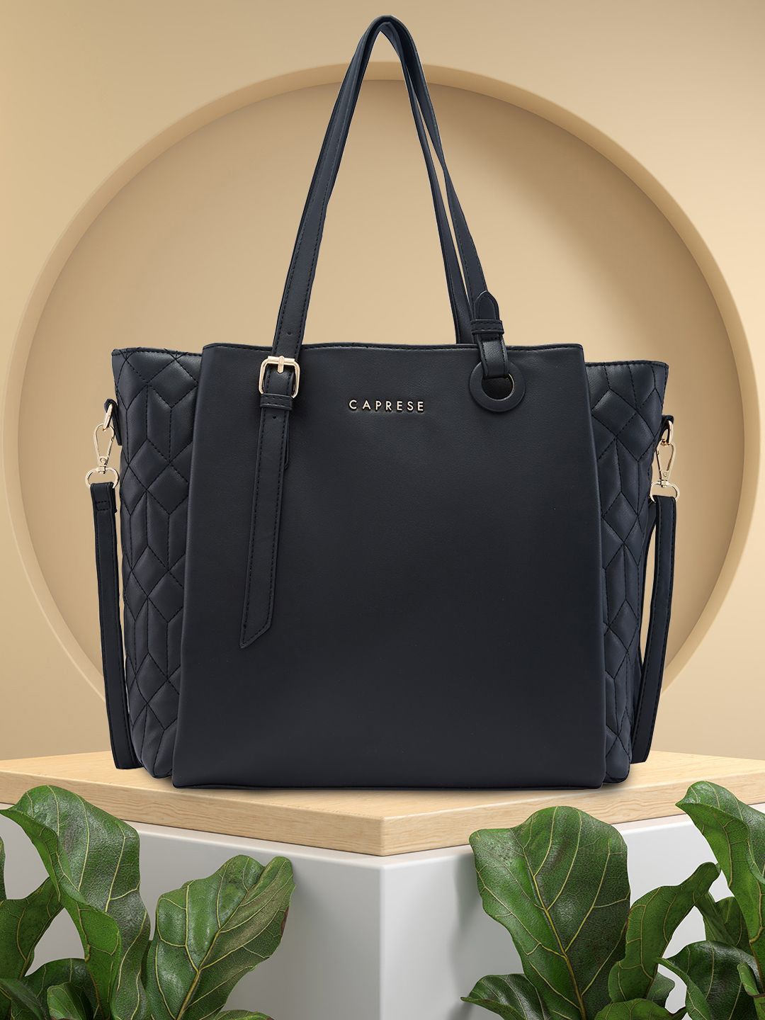 

Caprese Women Solid Structured Shoulder Bag, Black