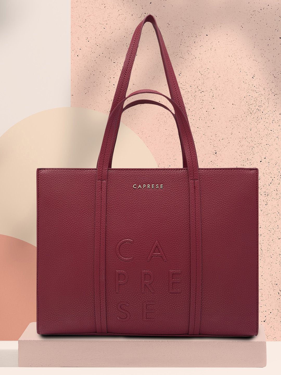 

Caprese Women Textured Structured Shoulder Bag, Maroon