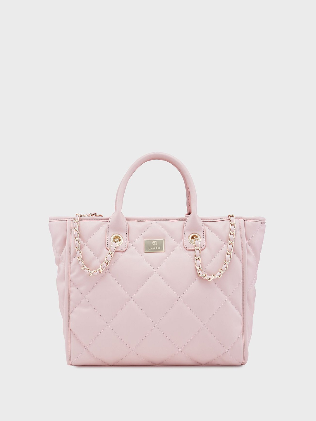 

Caprese Women Solid Structured Handheld Bag, Peach