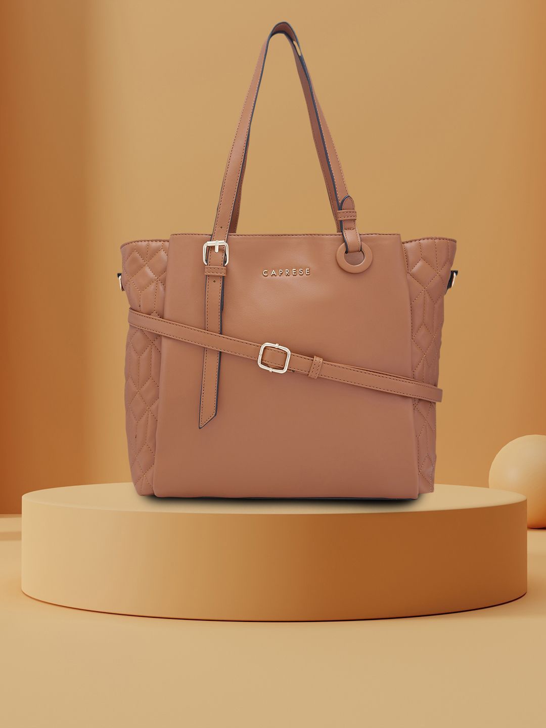 

Caprese Women Solid Structured Shoulder Bag, Brown