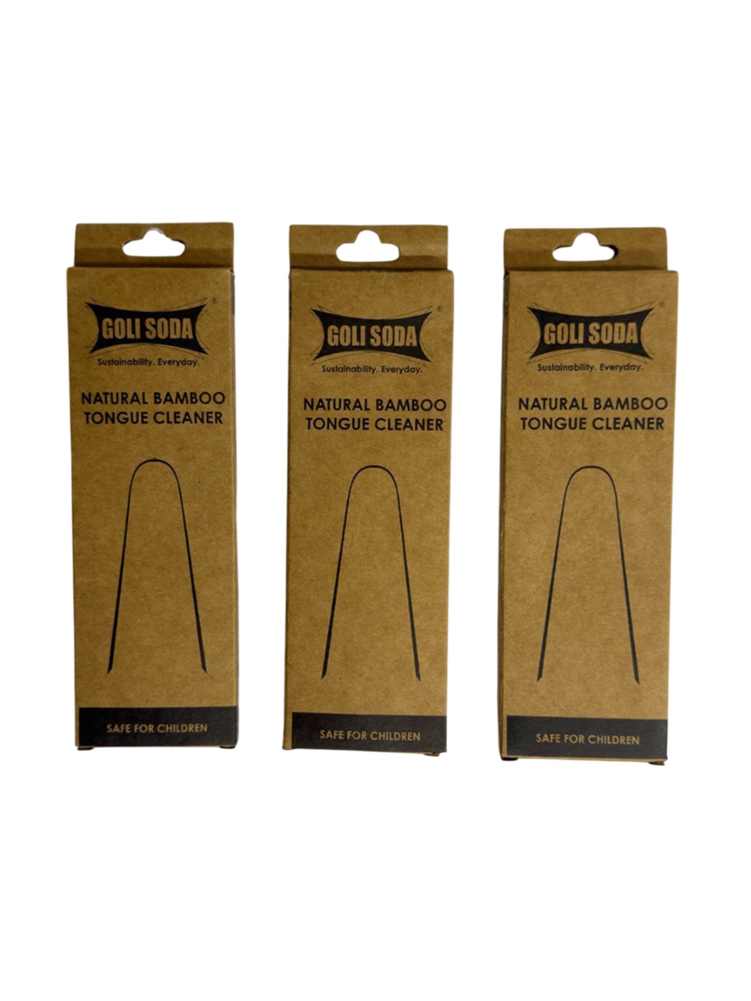 

GOLI SODA Set Of 3 Natural Bamboo Tongue Cleaner, Brown