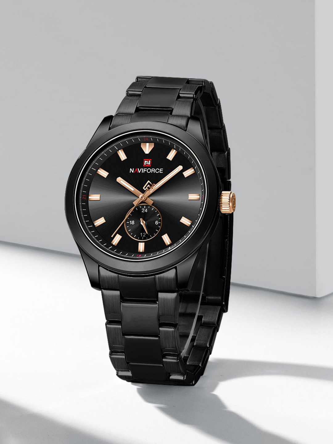 

Naviforce Men NF9231 Stainless Steel Straps Analogue Chronograph Watch NF9231_B B B, Black