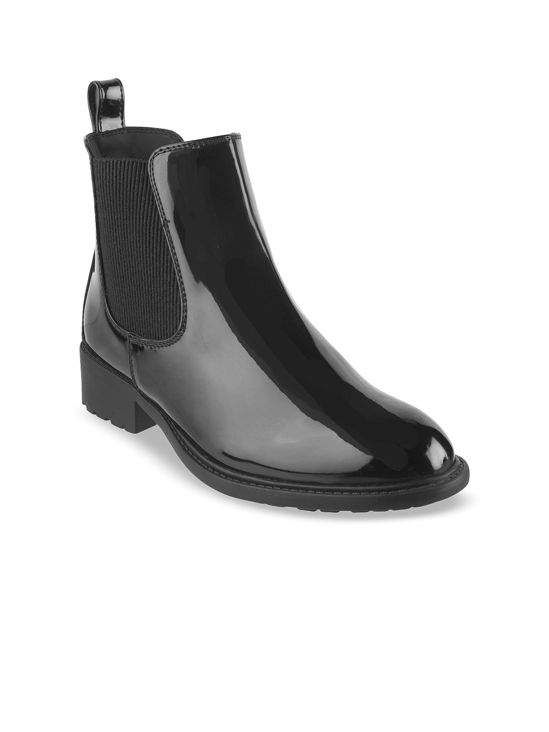 

Mochi Women Block Heel Chelsea Boots, Black