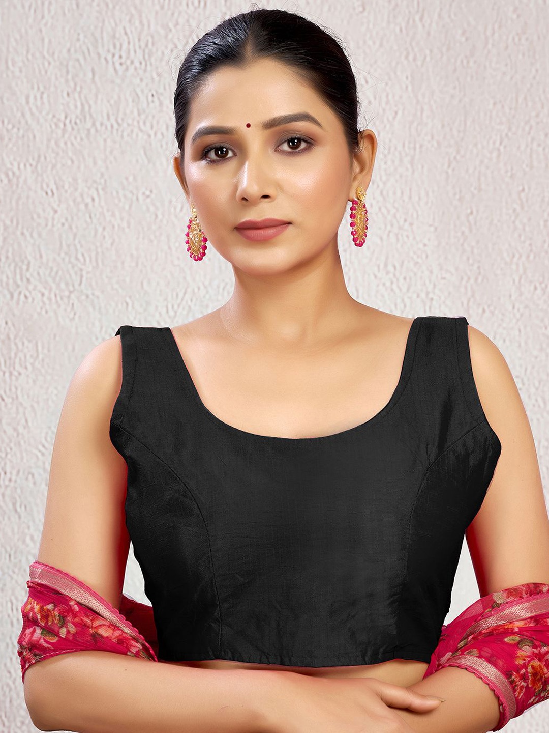 

KALINI Women Fully Stitched Padded Saree Blouse, Black