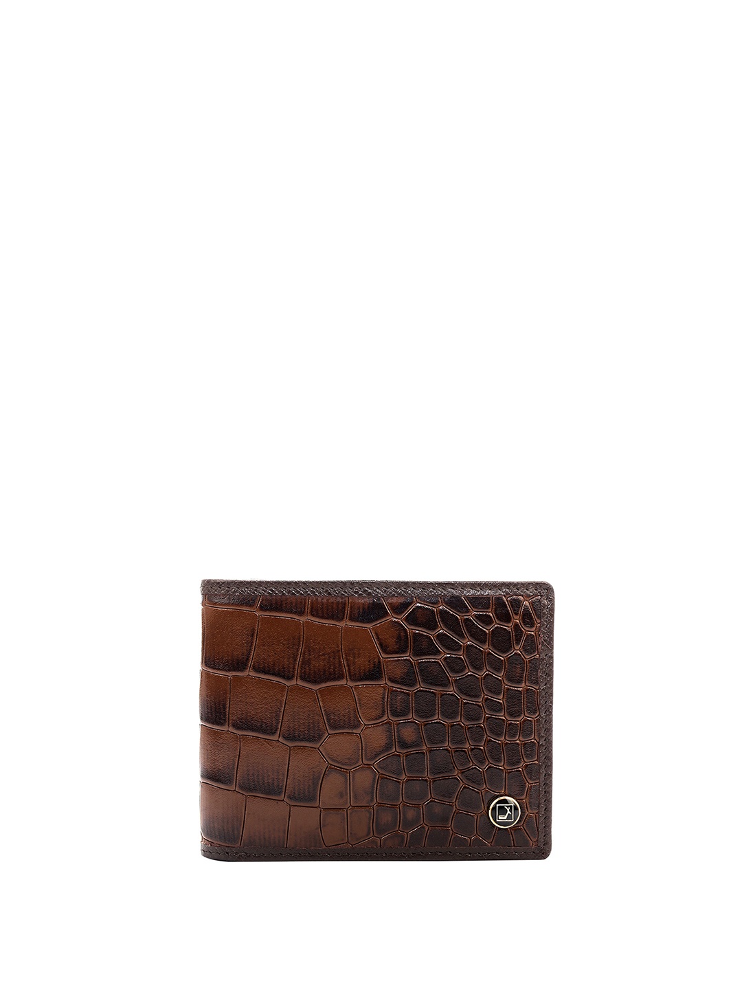 

Da Milano Men Textured Leather Two Fold Wallet, Brown