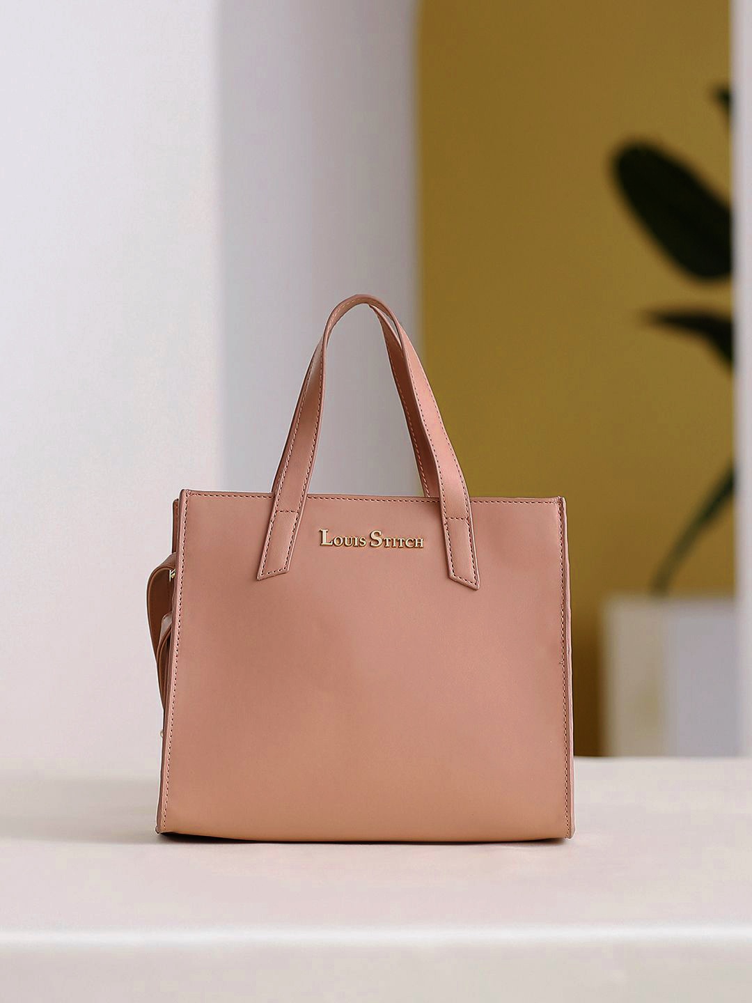 

LOUIS STITCH Women Pink Ladies Satchel Handbags, Peach