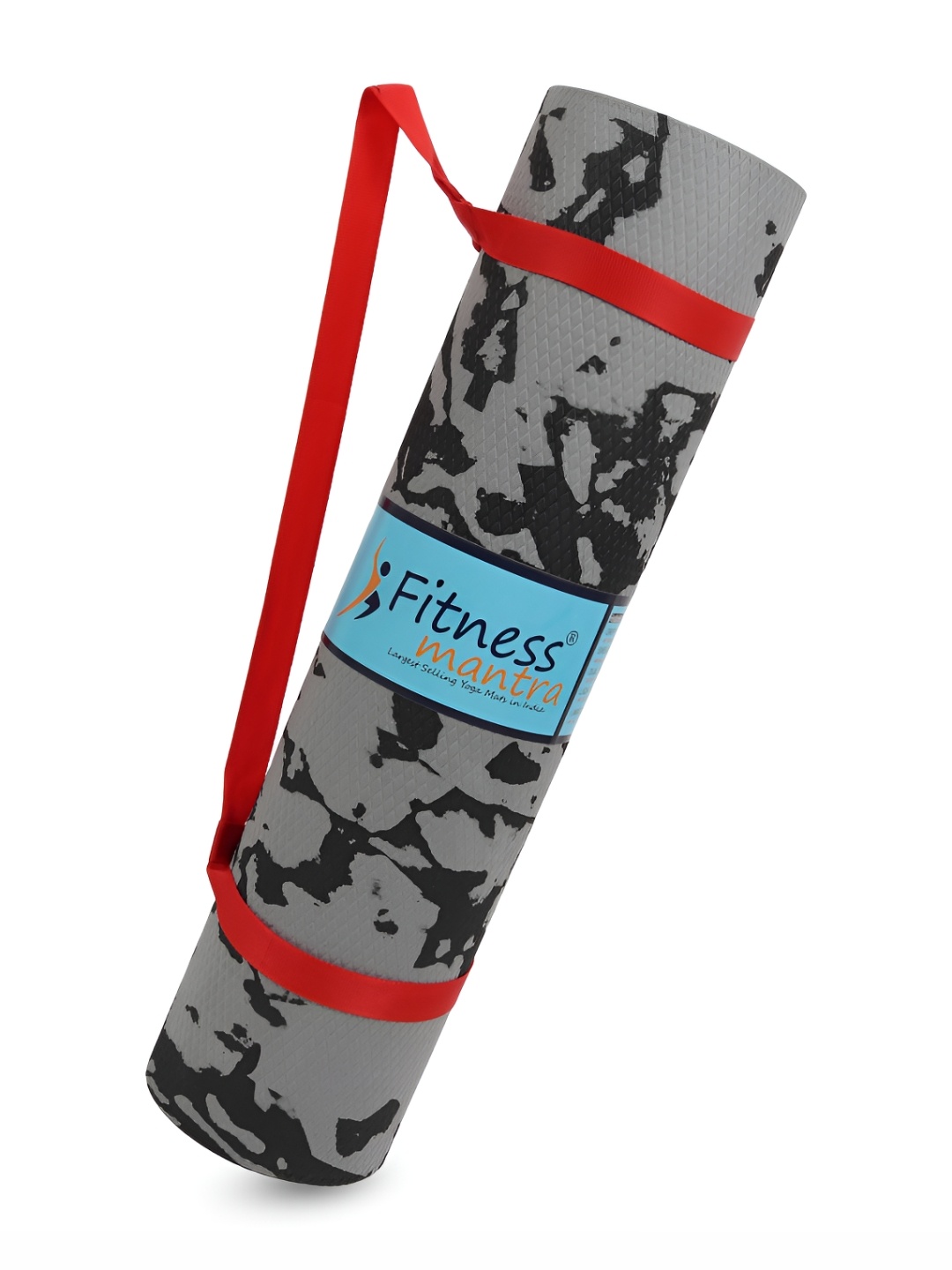 

Fitness Mantra Grey & Black Marble Design Yoga Mat With Carrying Strap
