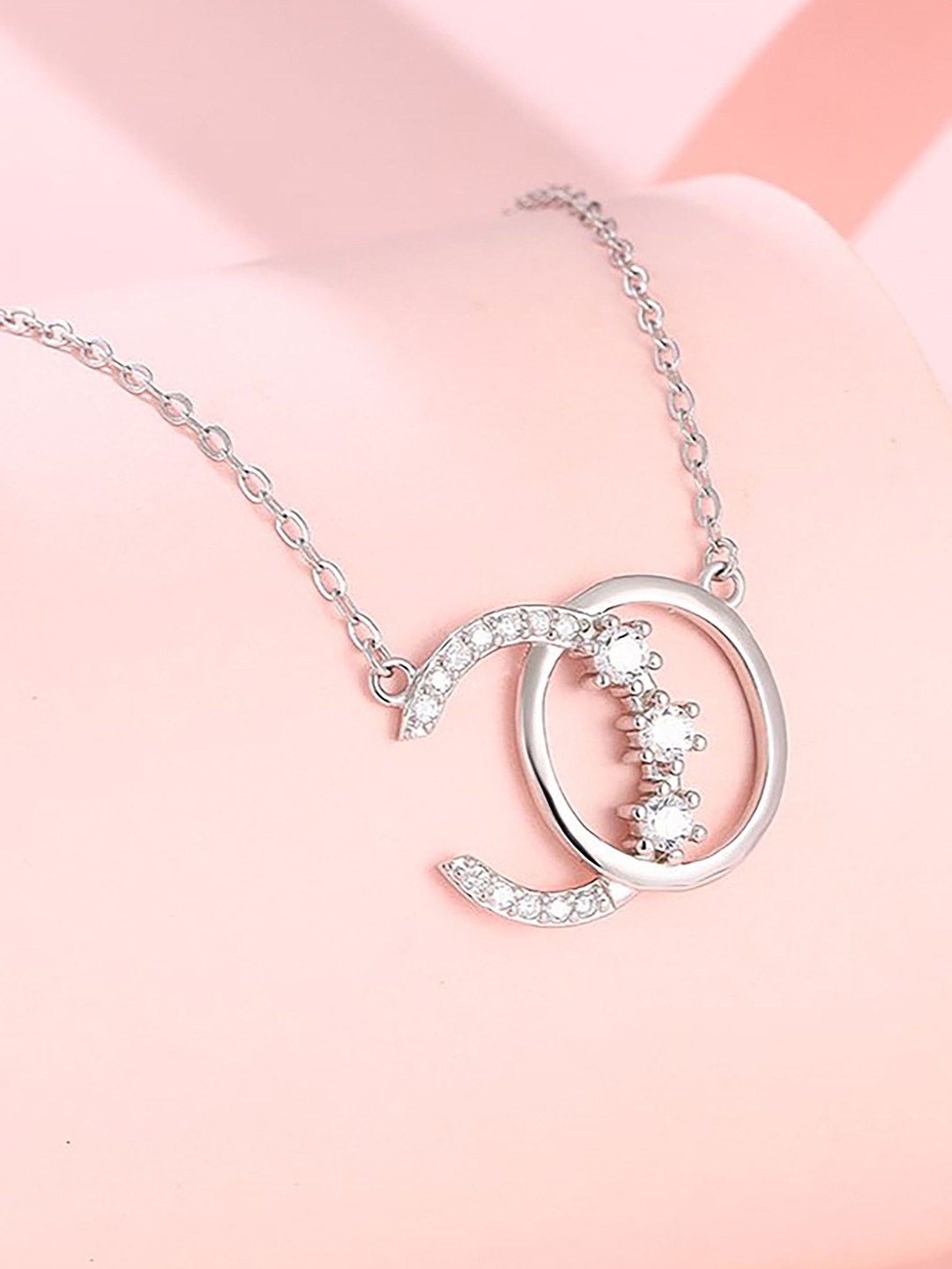 

SILMORA Silver-Plated CZ Stone Necklace