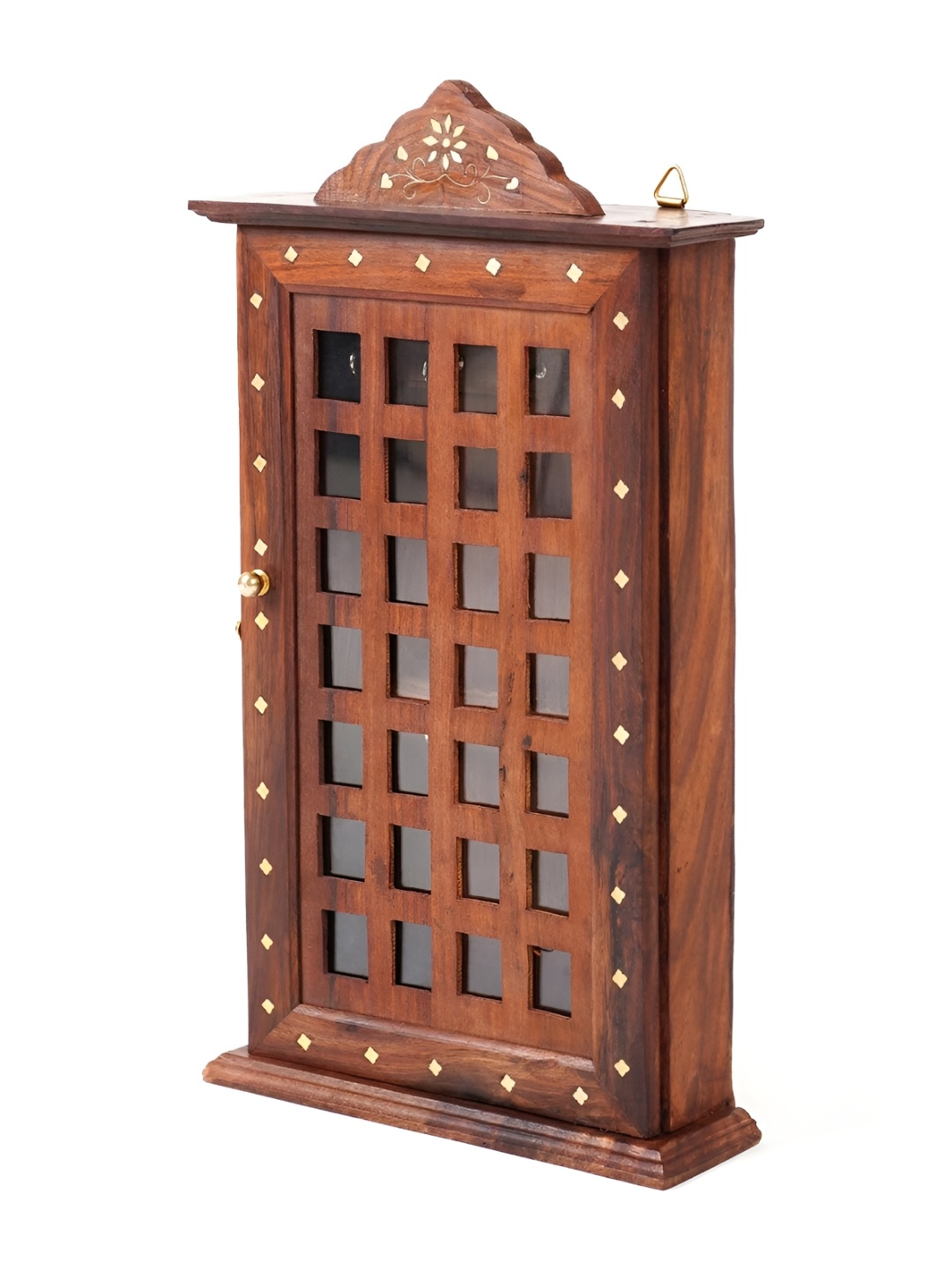 

ADA Handicraft Brown Sheesham Wooden 8-Hooks Key Holder
