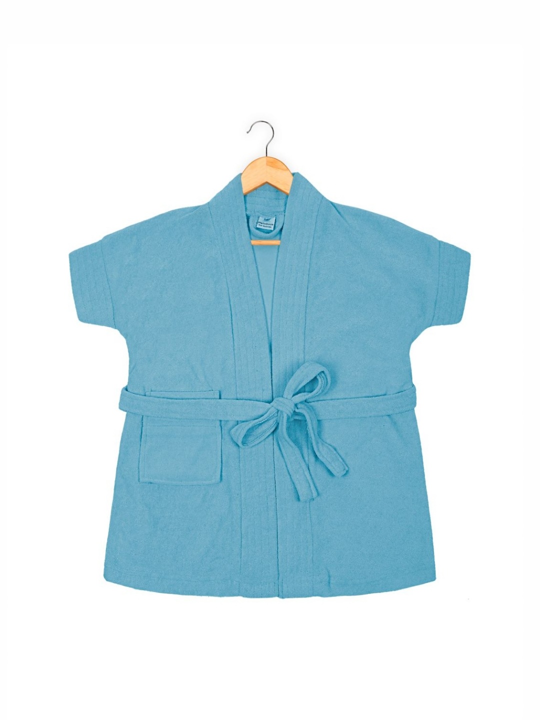 

Creeva Kids Blue Terry Cotton Bath Robe With Front Pocket