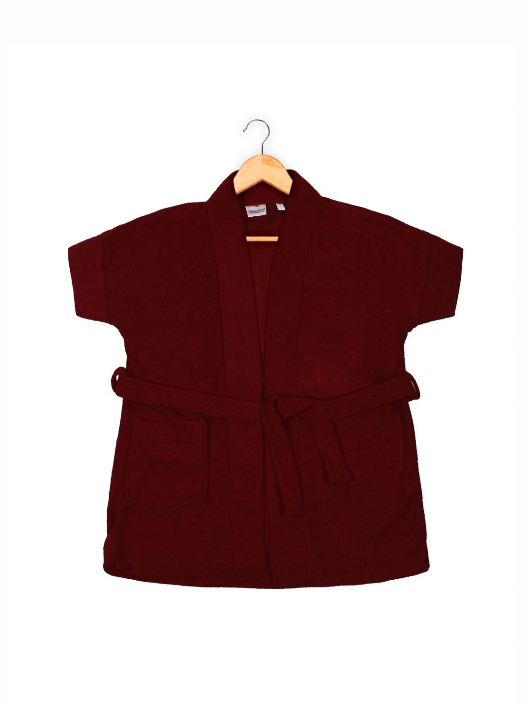 

Creeva Kids Maroon Pure Cotton Bath Robe With Front Pocket